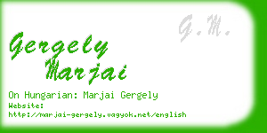 gergely marjai business card
